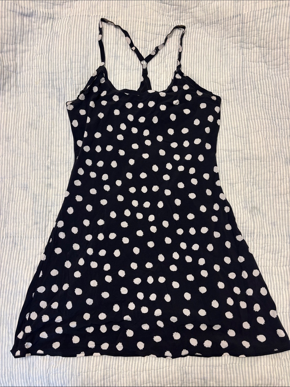 Outdoor Voices Black Polka Dot Athletic Dress